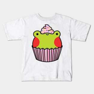 Frog cupcake with pink frosting Kids T-Shirt